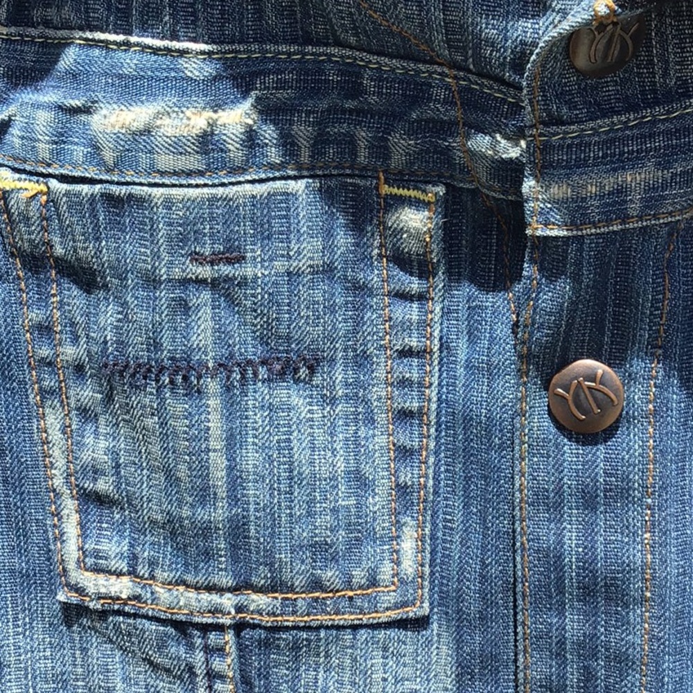 Yanuk Denim Jacket w/ Knit Shawl Collar & Cuffs S - Picture 3 of 10